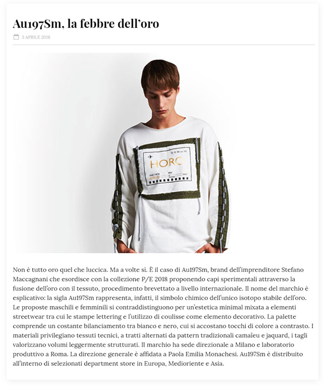 Au197Sm _press clippings extract_ 15 Maggio 2018.indd