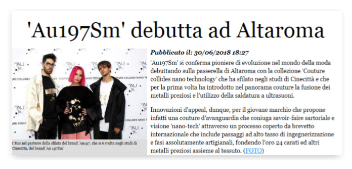 2018-06-30-Au197Sm on Adnkronos.com_ 30 Giugno 2018
